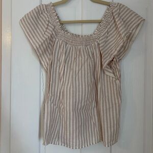 Striped Beige Women's Top